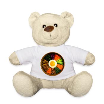 Mischung aus Geschmack und Glück - Happy Bowl mit Bibimbap - Teddy - Weiß - Vorne