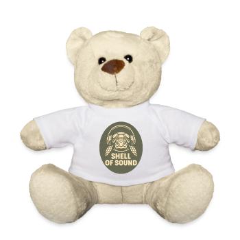 Turtle mit Kopfhörer - Teddy - Weiß - Vorne