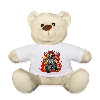 Motard squelette - Nounours - blanc - Devant