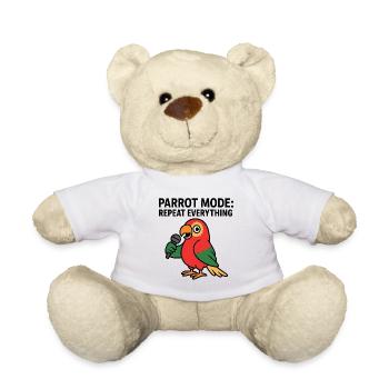 Vibrant Parrot With Microphone Illustration - Teddy Bear - white - Front