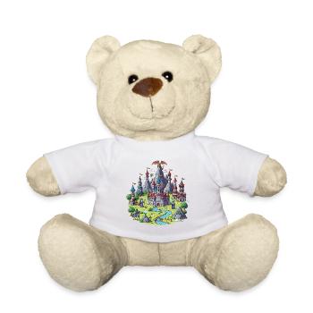 Medieval Magic Castle Illustration - Teddy Bear - white - Front