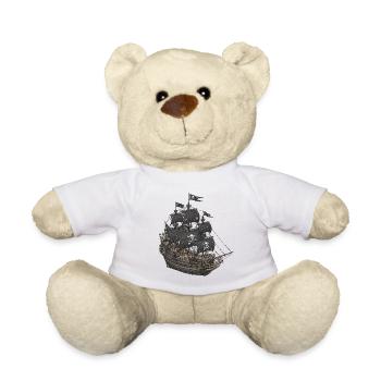 Verlassenes Piratenschiff mit Totenkopf-Logo - Teddy - Weiß - Vorne