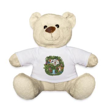 Tropical jungle underestimated animal mix - Teddy Bear - white - Front