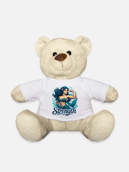 Starke Meerjungfrau Nixe Wasserfrau Geschenk - Teddy - Weiß