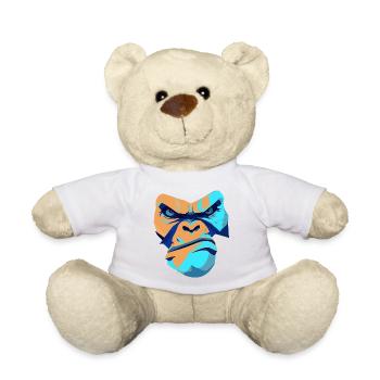 Untamed Gorilla Blue Front Print - Teddy Bear - white - Front