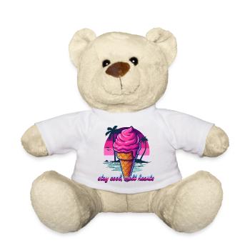 Pink Eiscreme Sunset Design - Teddy Bear - white - Front