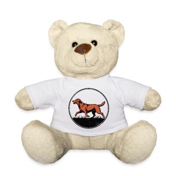 Fox Red Lab Silhouette – Circular Badge - Teddy Bear - white - Front