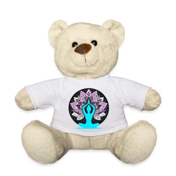 Meditative Yoga Lotus Design - Teddy - Weiß - Vorne