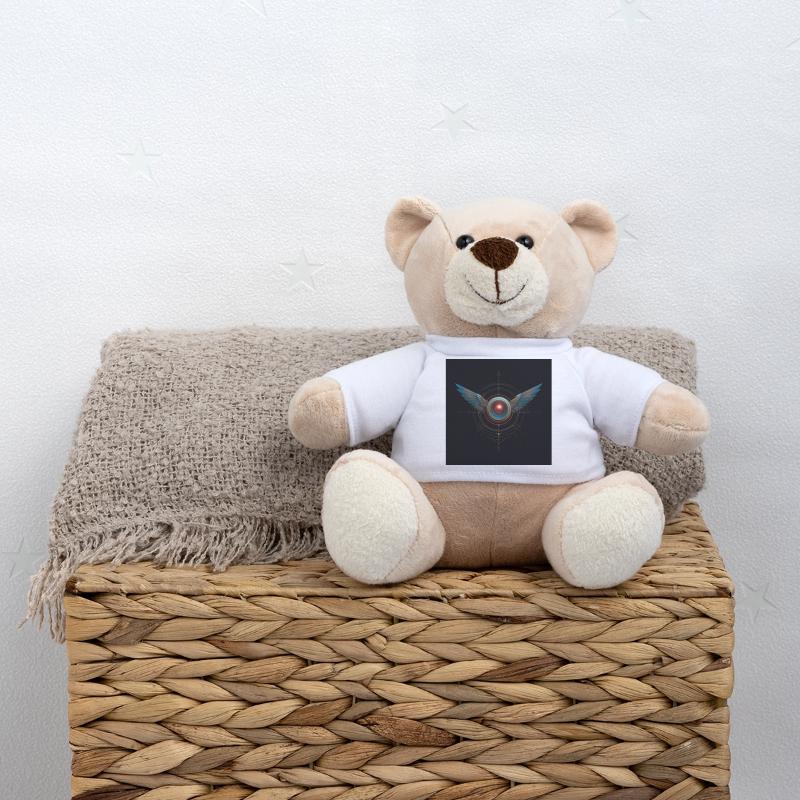 Futuristic Winged Emblem – Techno Vision Teddy Bear