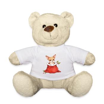Chihuahua im Geschenkesack – Santa’s Surprise - Teddy - Weiß - Vorne