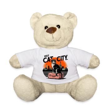 Cat in the City - Teddy Bear - white - Front