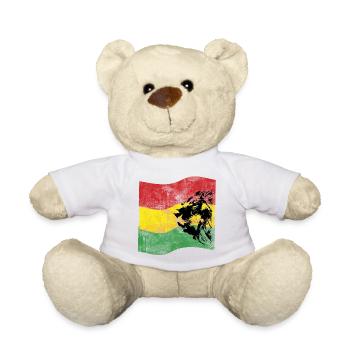Reggae Löwe mit Flagge - Teddy - Weiß - Vorne