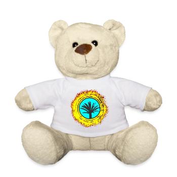 Palm trees illustration with color explosion Mallorca - Teddy Bear - white - Front
