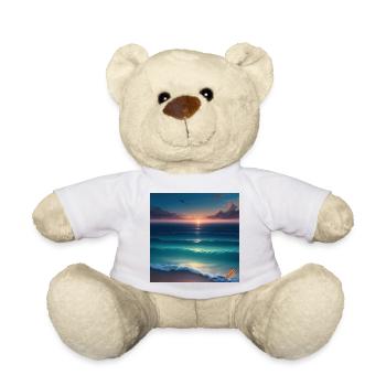 Coucher de Soleil Atlantique sur la Mer Tranquille - Nounours - blanc - Devant