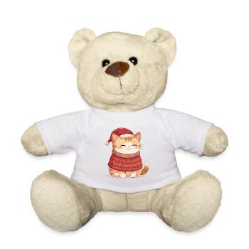 Anime Katze im Weihnachtspullover - Christmas  - Teddy - Weiß - Vorne