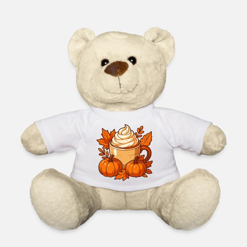 Herbst Kürbis Gewürz Becher Design - Teddy - Weiß