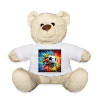 Soccer Art Splash Lebendiges Design - Teddy - Weiß - Vorne