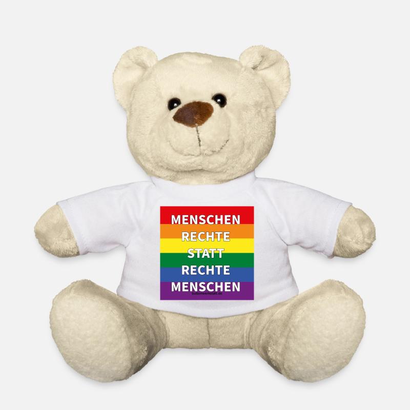 Menschenrechte statt rechte Menschen - Teddy - Weiß