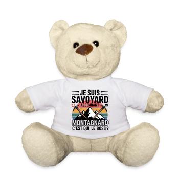 Mountain and Pic de Cime, Nickname of Ascension - Teddy Bear - white - Front