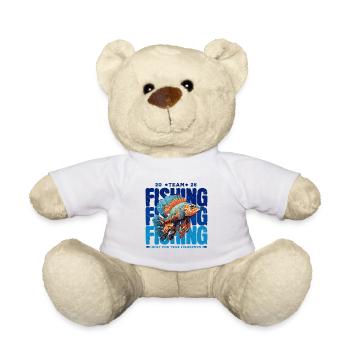 Lebendiges Fischer-Emblem Design 2026, Angelteam - Teddy - Weiß - Vorne