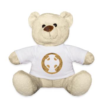 Abbildung des goldenen Kreises des Nowgorod-Kreuzes - Teddy - Weiß - Vorne