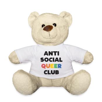 LGBTQ - Anti Social Queer Club - Teddy Bear - white - Front