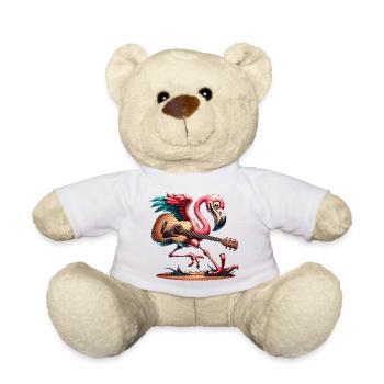 Flamingo With Guitar Music Rock Festival - Teddy Bear - white - Front