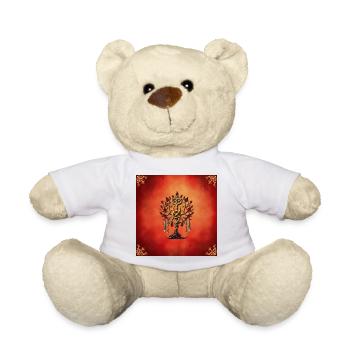 Tree of Life with Snake and Gems - Teddy Bear - white - Front