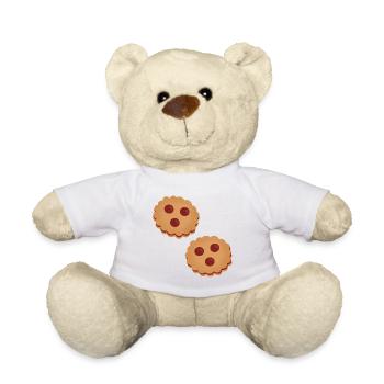 Mit Spitzbuben gefüllte Kekse - Teddy - Weiß - Vorne