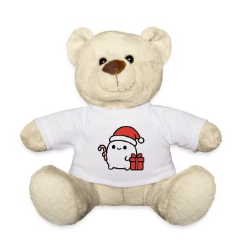 Christmas Cookie with Santa Hat - Teddy Bear - white - Front