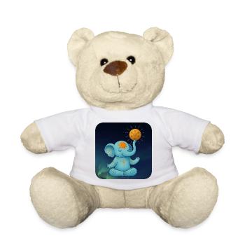 Yoga Elefant mit Handpan Sonne - Teddy - Weiß - Vorne