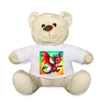 dragon - Teddy Bear - white - Front