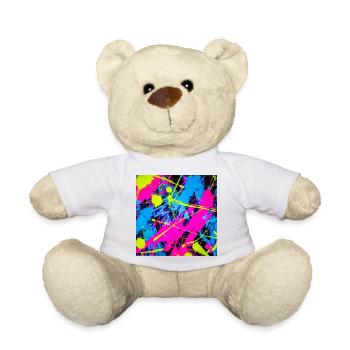 Abstract Neon Color Spot - Teddy Bear - white - Front
