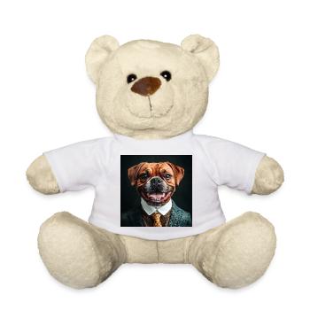 Elegant gekleideter Hund im Business-Anzug - Teddy - Weiß - Vorne
