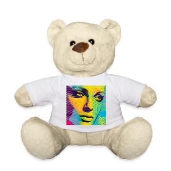 Colorful Pop Art Portrait - Teddy Bear - white - Front