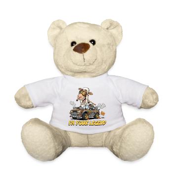 Sheep Racer Car Custom Design - Teddy Bear - white - Front