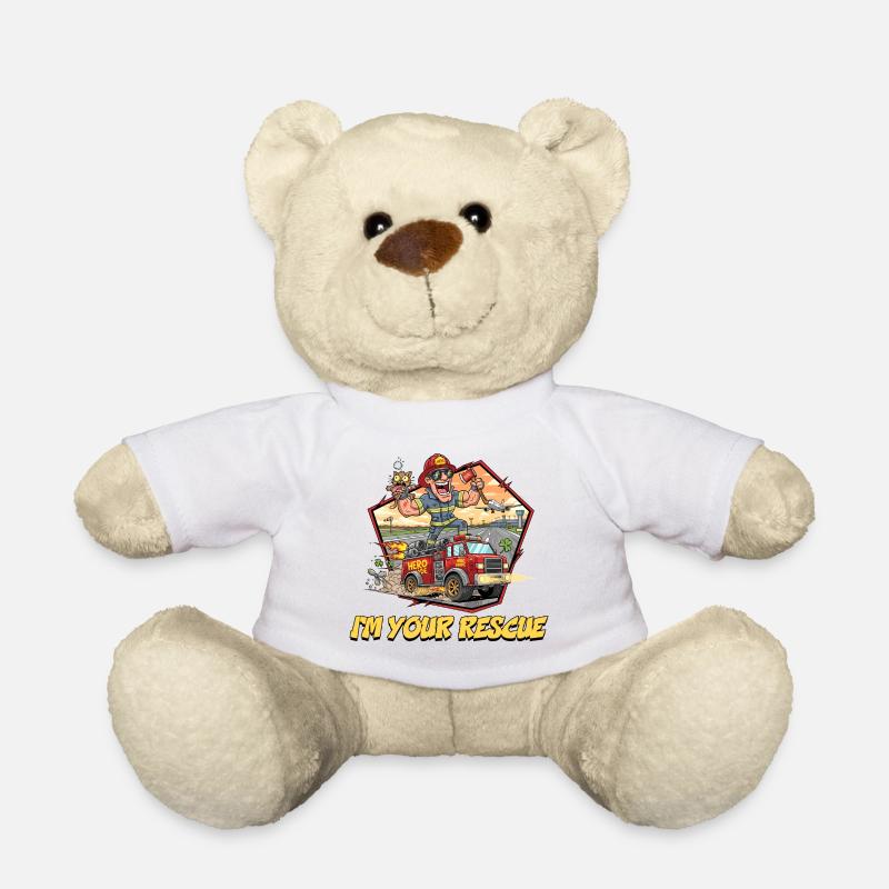 Sauvetage Pompier Aventure Design - Nounours - blanc