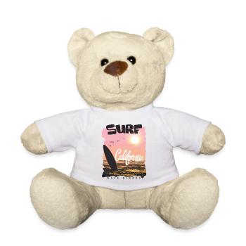 California Surfer Sunset - Teddy Bear - white - Front