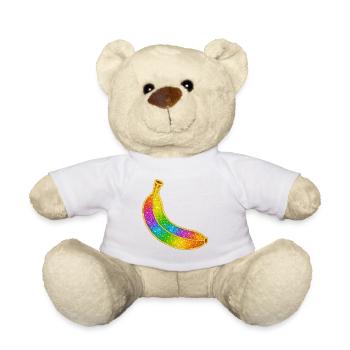 Regenbogen Glitzer-Banane - Teddy - Weiß - Vorne