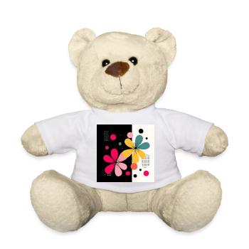 Abstrakte Blumen in modernem Kontrast - Teddy - Weiß - Vorne