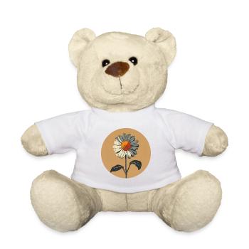 Minimalist Daisy Illustration - Teddy Bear - white - Front