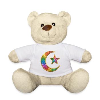 Galaxy Mond und Stern - Islamischer Halbmond - Teddy - Weiß - Vorne