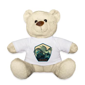 Mythical Dragon Crest and Magic Elements - Teddy Bear - white - Front