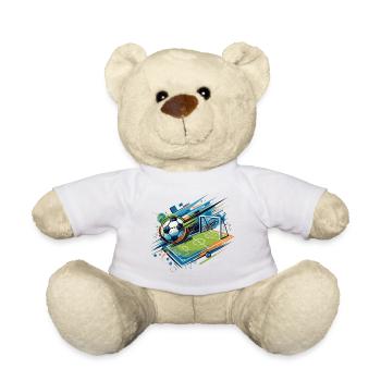 Dynamische Fußballillustration für aktive Fans - Teddy - Weiß - Vorne