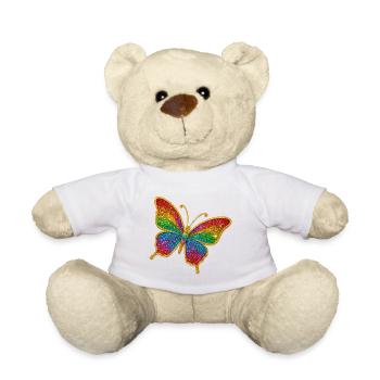 Farbiger Glitzer-Schmetterling - Teddy - Weiß - Vorne