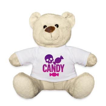 Skelett und skurrile Süßigkeiten - Teddy - Weiß - Vorne