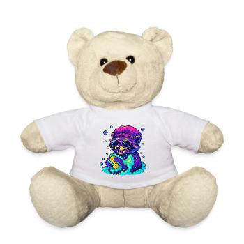 Neon Waschbär - Teddy - Weiß - Vorne