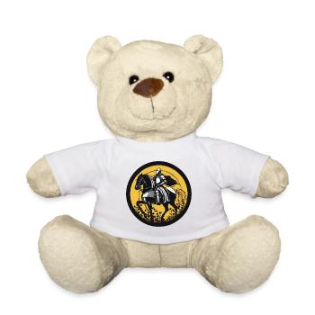 Ritter auf Pferd mit Mondhintergrund - Teddy - Weiß - Vorne