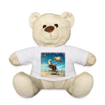 Surrealist dream world of senior woman in wheelchair - Teddy Bear - white - Front