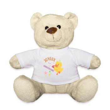Joyeux anniversaire - Nounours - blanc - Devant